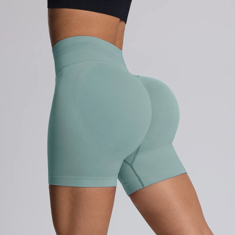 High Impact Summer Yoga Shorts Sportswear Woman Gym Seamless Workout High Waist Shorts w/Tummy Control Running Fitness Leggings