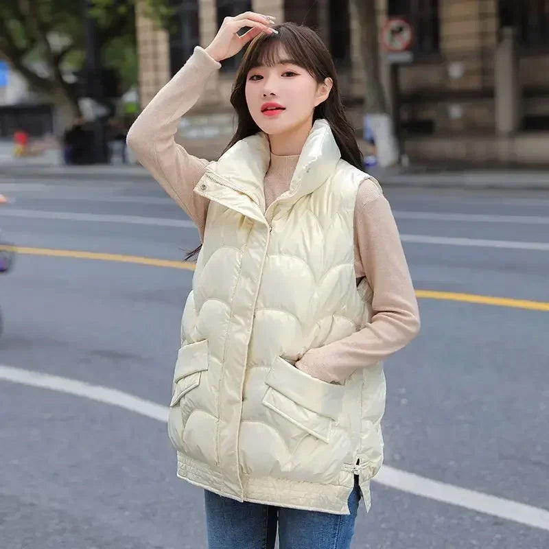 Vest for Women Quilted Warm Clothes Fashion 2025 Cheap Sleeveless Padded Cotton Waistcoat Woman Winter Clothing Casual Autumn