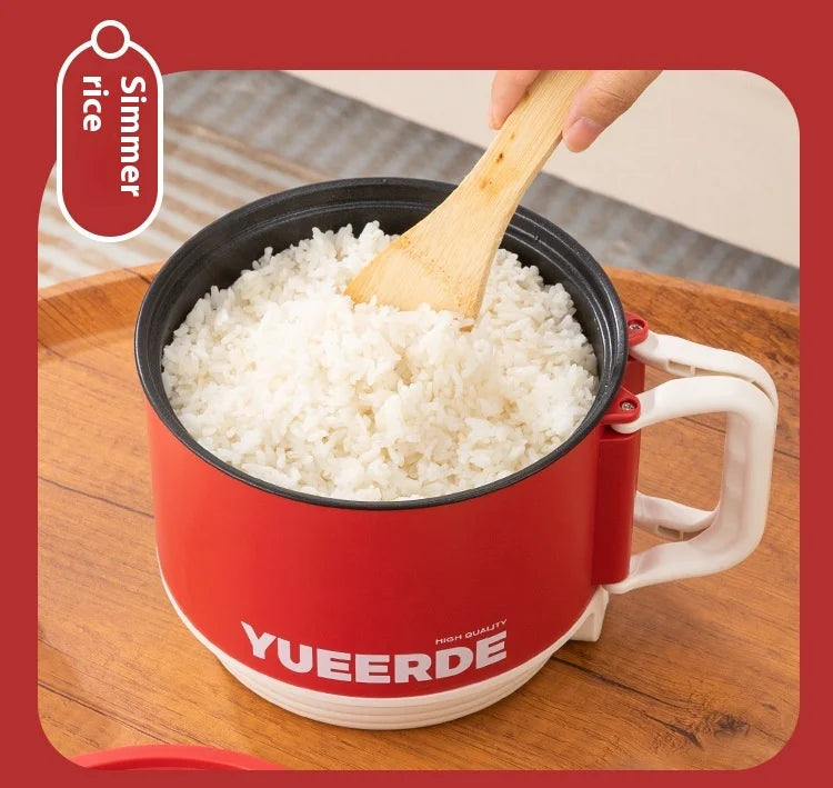 Portable Electric Heating Pot 1.5L Multi-purpose Cooker with Cover Automatic Temperature Control Fast Cooker for InstantNoodles