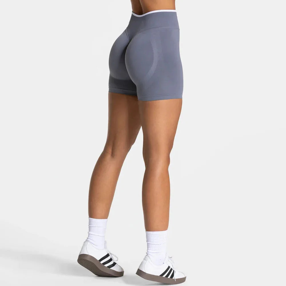 Morandi Color Sports Outdoor Riding Yoga Shorts Triple Pants Hip Tight Belly Peach Hip Quick Dry Sweat Absorption Static Logo