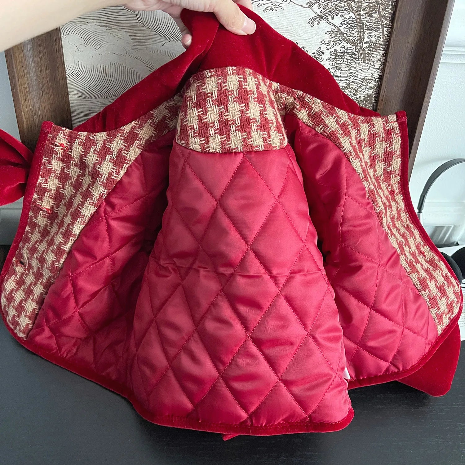 Children's Clothing Sets Red Plaid Bow Coat + Pleated Skirt Sets Winter Clothes for Girls Baby Girl Outfit Set Boutique Clothes