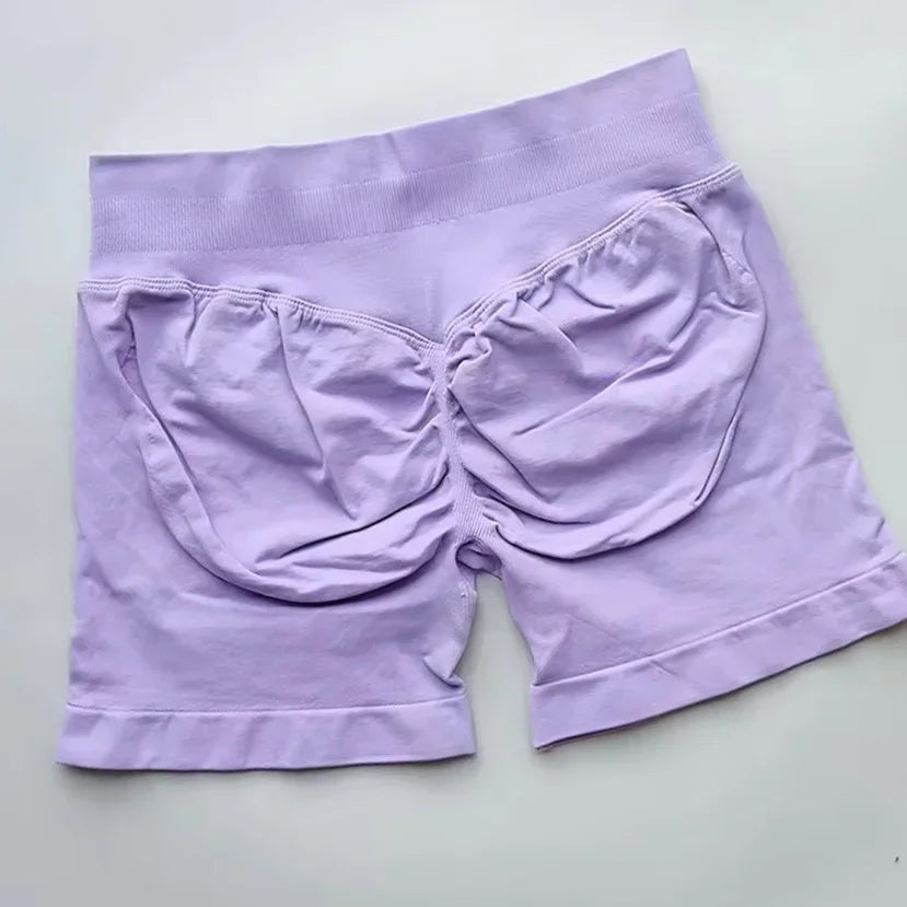 Gym Summer Women's Yoga Exercise Shorts Seamless High Waist Hip Tight Solid Color Shorts Yoga Exercise leggings