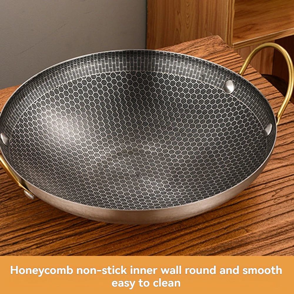 1pc  thick non stick pot, dry pot, commercial double ear bar tripod, honeycomb pot, coated dry pot, small hot pot