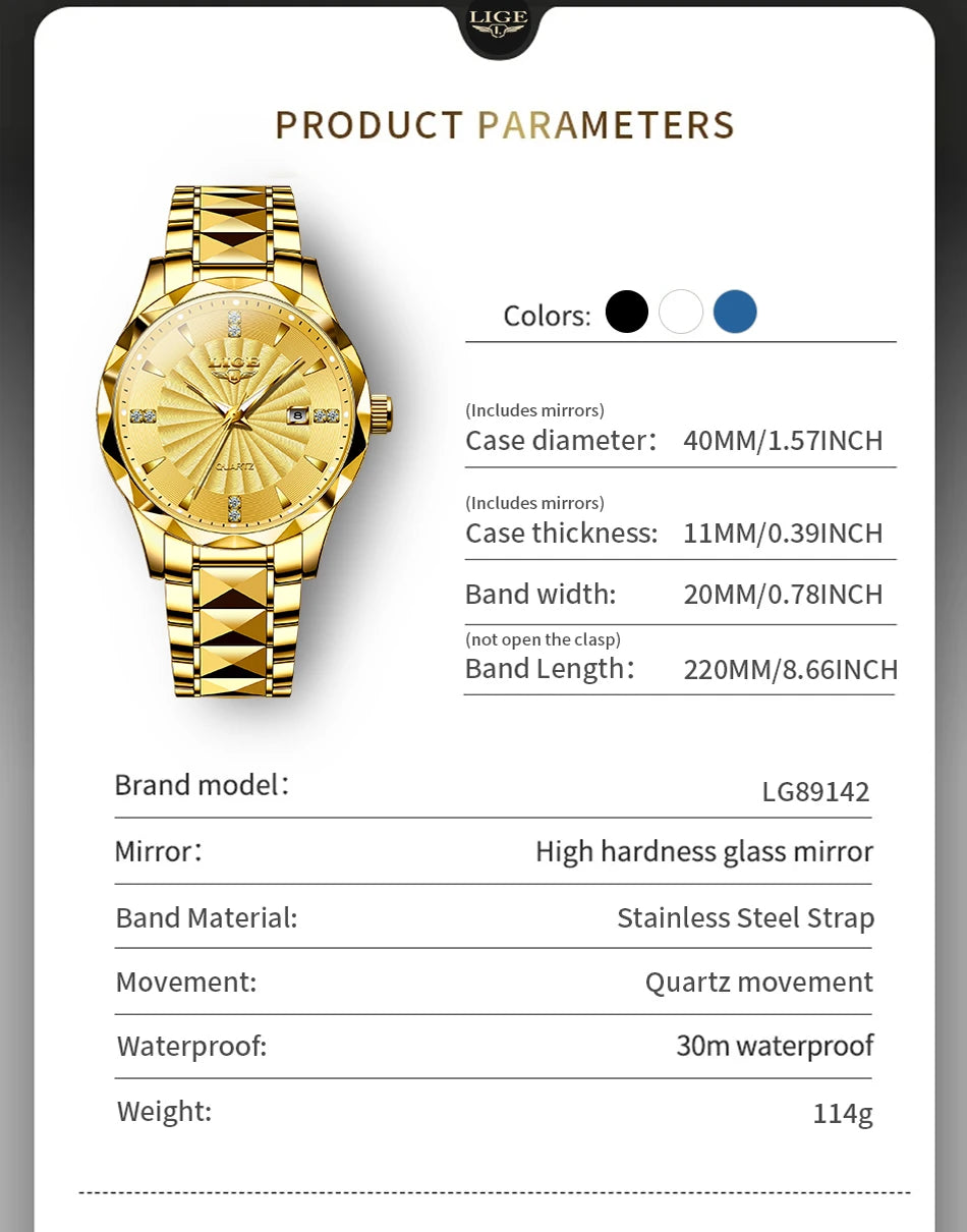 LIGE Watch Men Fashion Military Sports Waterproof Quartz Mens Watches Top Brand Luxury Calendar Chronograph Relogios Masculino