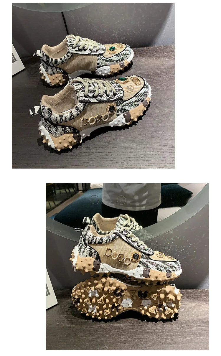 2025 Women Shoes New Rhinestone Women Sneakser Diamond Breathable Casual Designer Sneakers for Women Tenis Shose