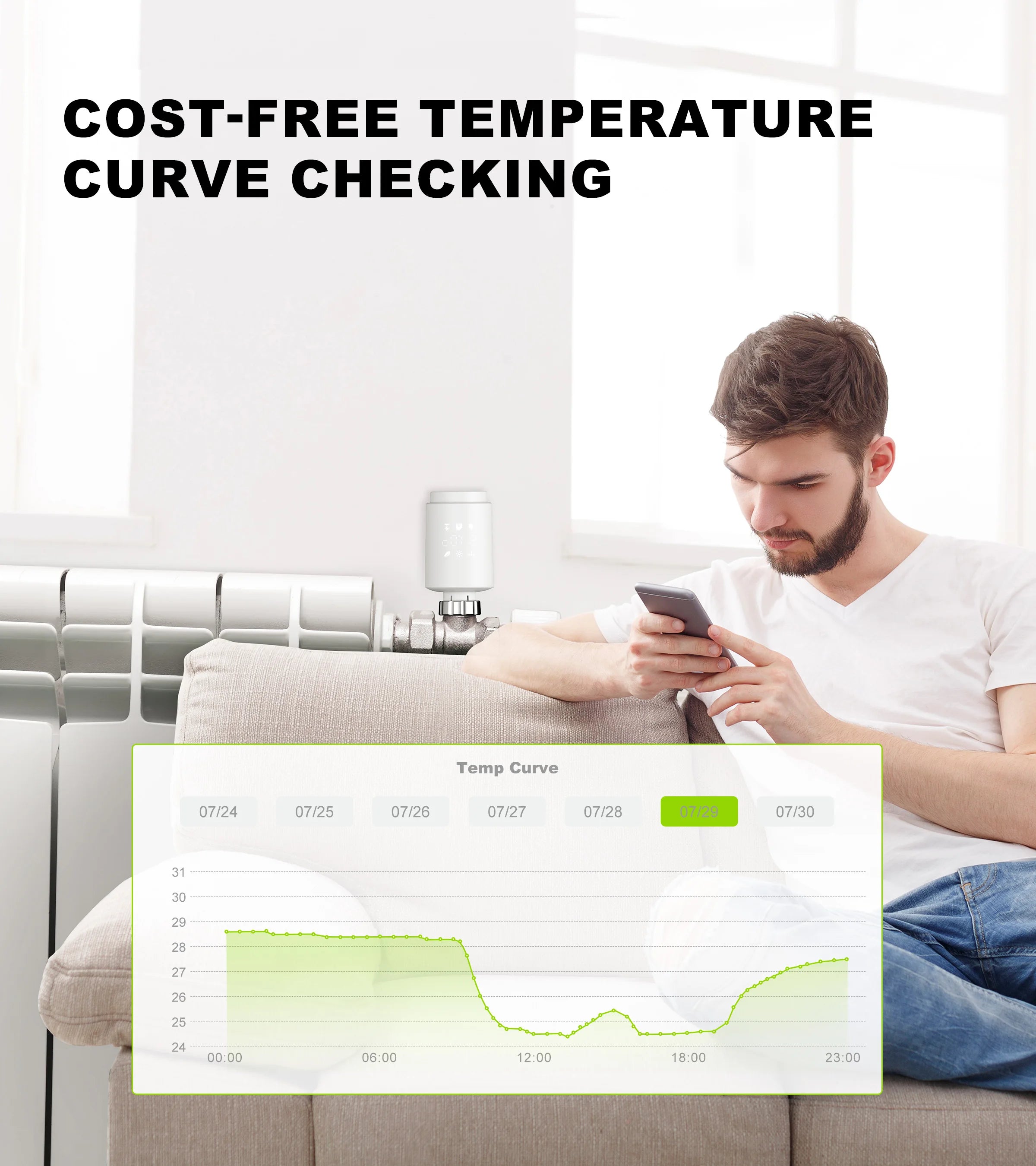 GIRIER Tuya Smart Thermostatic Radiator Valve ZigBee Thermostat Radiator TRV Programmable Temperature Controller Work with Alexa