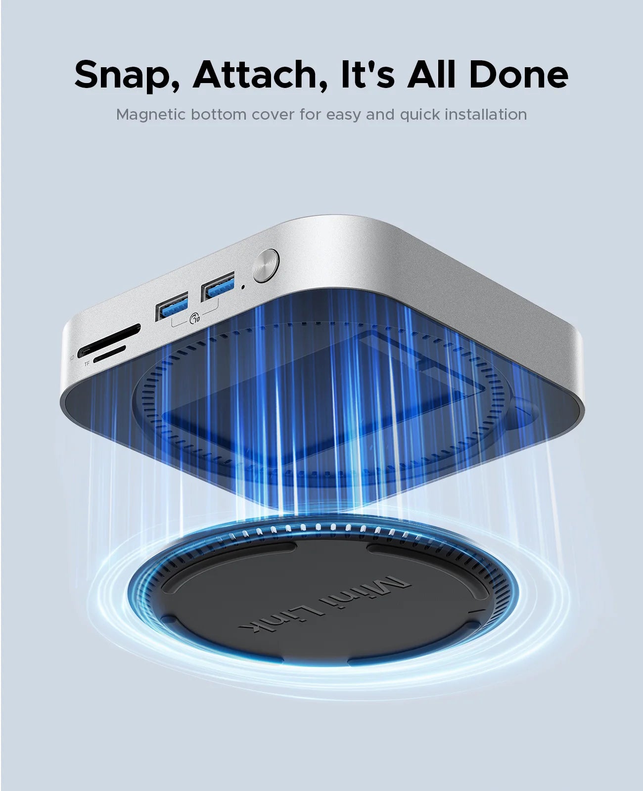 ORICO MiniLink USB C Hard Drive Enclosure Docking Multi Interface Converter SD/TF 4.0 USB4 Transfer Designed for MacMini M4 Dock