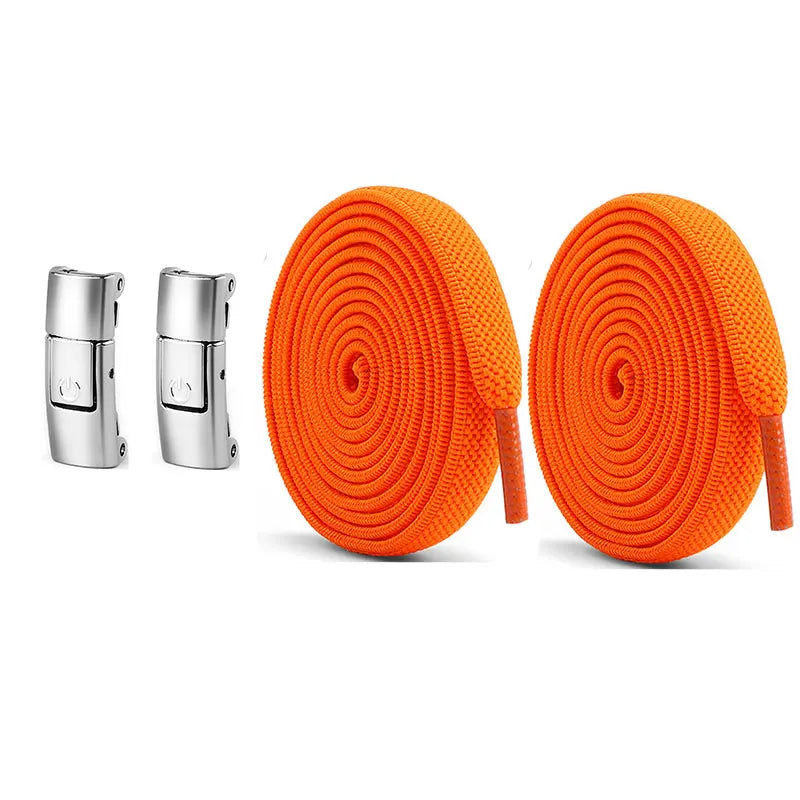 No Tie Shoe Laces Press Lock Shoelaces Without Ties Elastic Laces Locking Without Detachment 8mm Widened Flat Shoelace for Shoes