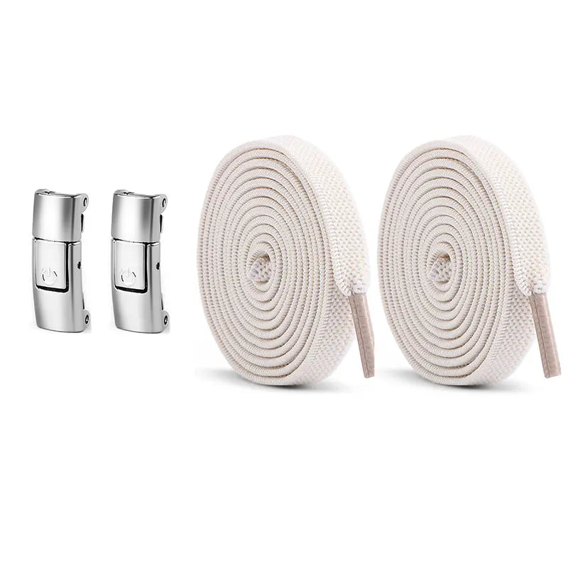 No Tie Shoe Laces Press Lock Shoelaces Without Ties Elastic Laces Locking Without Detachment 8mm Widened Flat Shoelace for Shoes