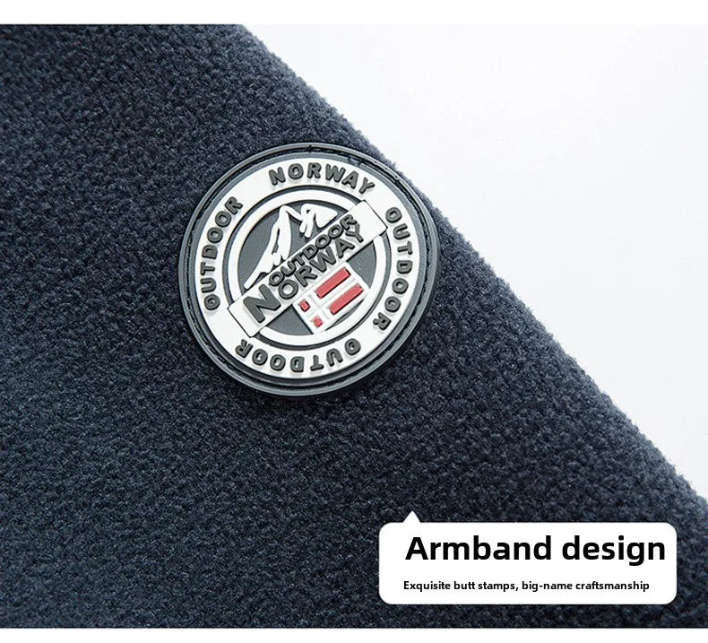 Outdoor Ski Fleece Jacket Men's Autumn And Winter Brand Thick Very Cold Plush Lapel Coat Casual Snow Windproof Sweatshirt Jacket