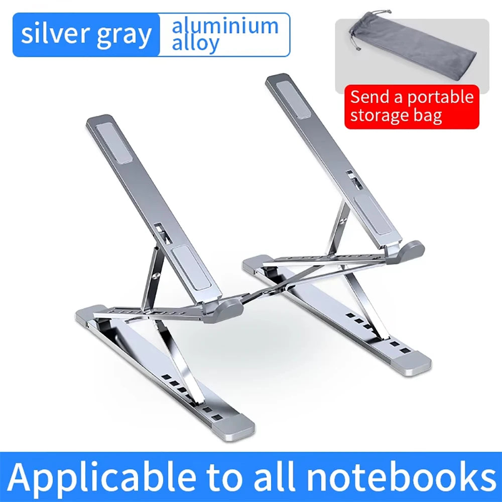Aluminum Alloy Laptop Stand for Macbook Double Layer Adjustable Portable Laptop Bracket Cooling Stand Foldable Notebook Holder