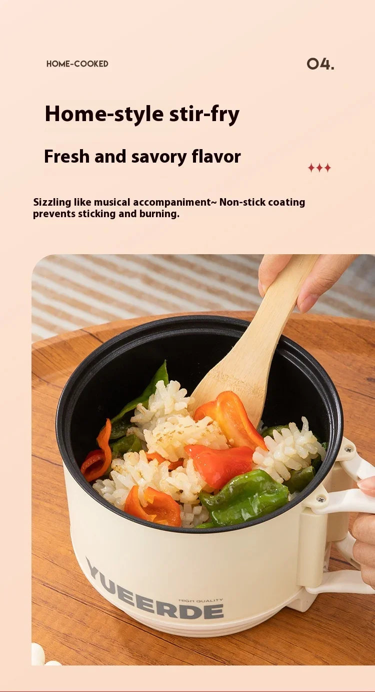 Portable Electric Heating Pot 1.5L Multi-purpose Cooker with Cover Automatic Temperature Control Fast Cooker for InstantNoodles