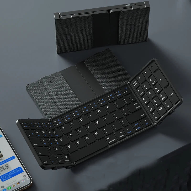 BOW Foldable Bluetooth Keyboard Rechargeable Wireless Keyboard  Folding 2.4G Keyboard for iPhone ipad Laptop Desktop