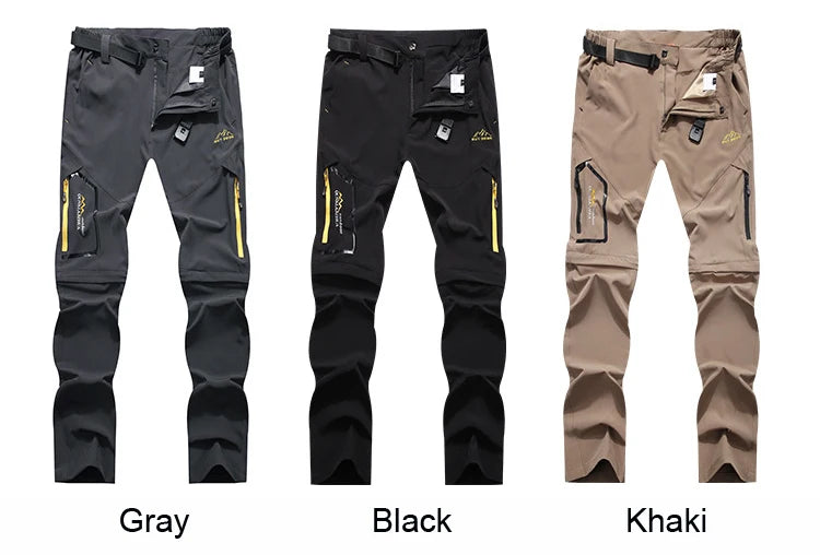 TRVLWEGO Men's Camping Hiking Pants Trekking High Stretch Summer Thin Waterproof Quick Dry UV-Proof Outdoor Travel Trousers