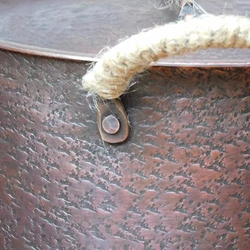 Vintage Copper Pot,Handcrafted Hot Pot Food Cooking Utensil for Boiling,Simmering and Pasta Stewing,With lid 18 cm Handheld Pots