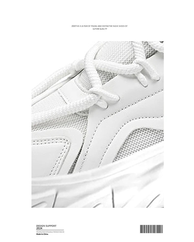 Sport Shose Male Fashion Street Shoes Lightweight Comfortable Lace-Up Gym Shoes Mens White Sneakers Platform Shoes Mens Trainers