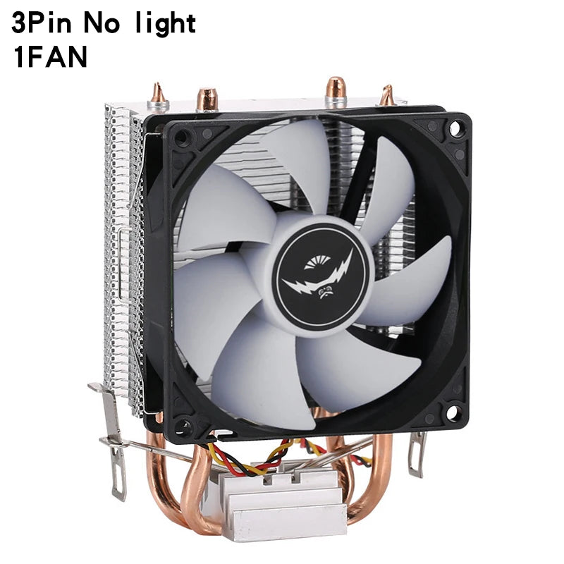 QiuzAim 2 Heatpipes Aluminum Copper AM4 1700 Cpu Cooler 1200 Radiator RGB Tower 115x Heatsink For PC Deskop AM5 1150 i3 i5 i7