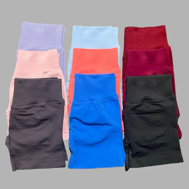 HISTELLO Impact Shorts 4.5" Women Fitness Sports Biker Shorts Low Waist Gym Short Workout Scrunch Butt Yoga Seamless Leggings