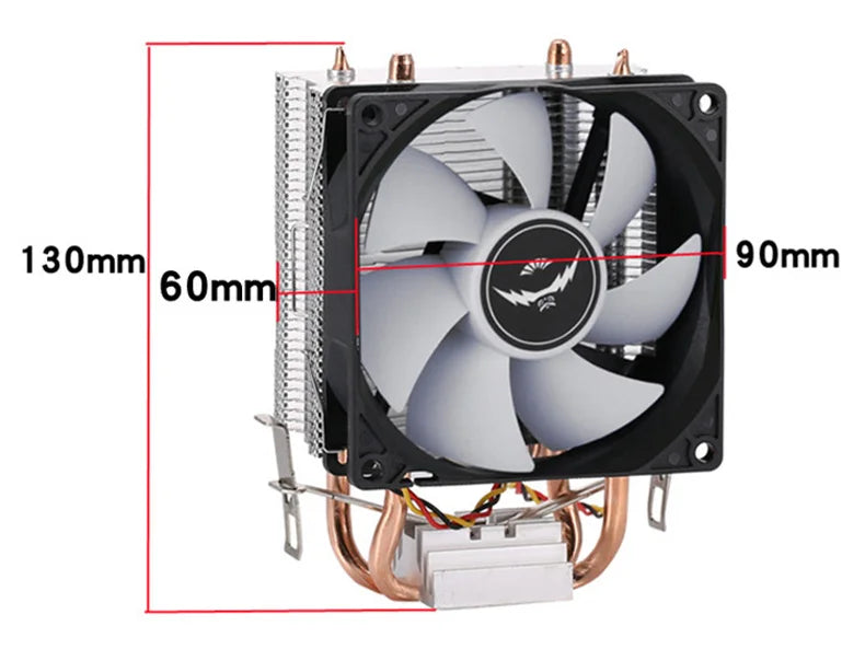 QiuzAim 2 Heatpipes Aluminum Copper AM4 1700 Cpu Cooler 1200 Radiator RGB Tower 115x Heatsink For PC Deskop AM5 1150 i3 i5 i7