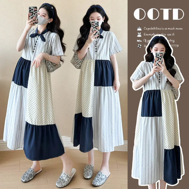 Umstandsmode Sommer 2025: Modisches Kleid, das Persönlichkeit und Temperament unterstreicht, schlank macht und jünger aussehen lässt.