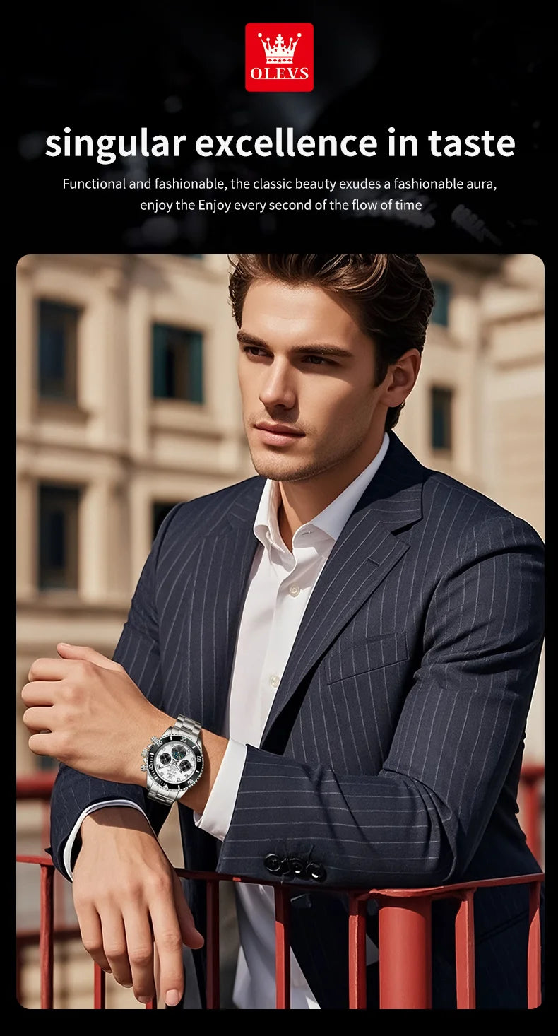 OLEVS 6729 Automatic Watch Man 24 Hour Moon Phase Mechanical Watch For Men Luxury 30M Waterproof Luminous Date Men's Wristwatch