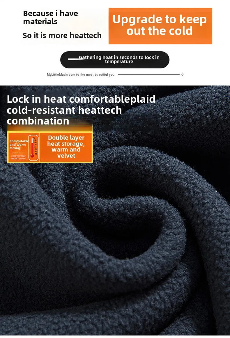 Outdoor Ski Fleece Jacket Men's Autumn And Winter Brand Thick Very Cold Plush Lapel Coat Casual Snow Windproof Sweatshirt Jacket