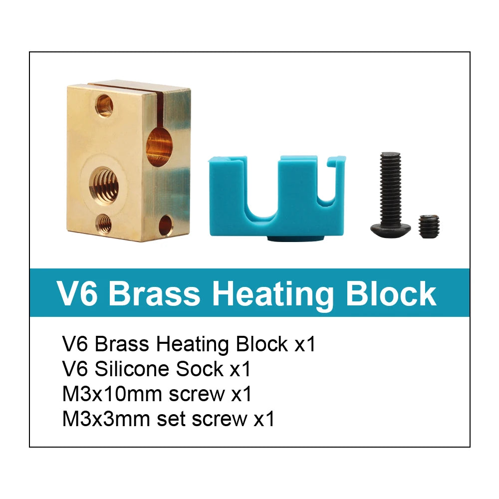 Trianglelab v6 Brass Heatblock For Hotend 3D Printer High Temperature Hardened Steel V6 Nozzles DDB  MATRIX EXTRUDER