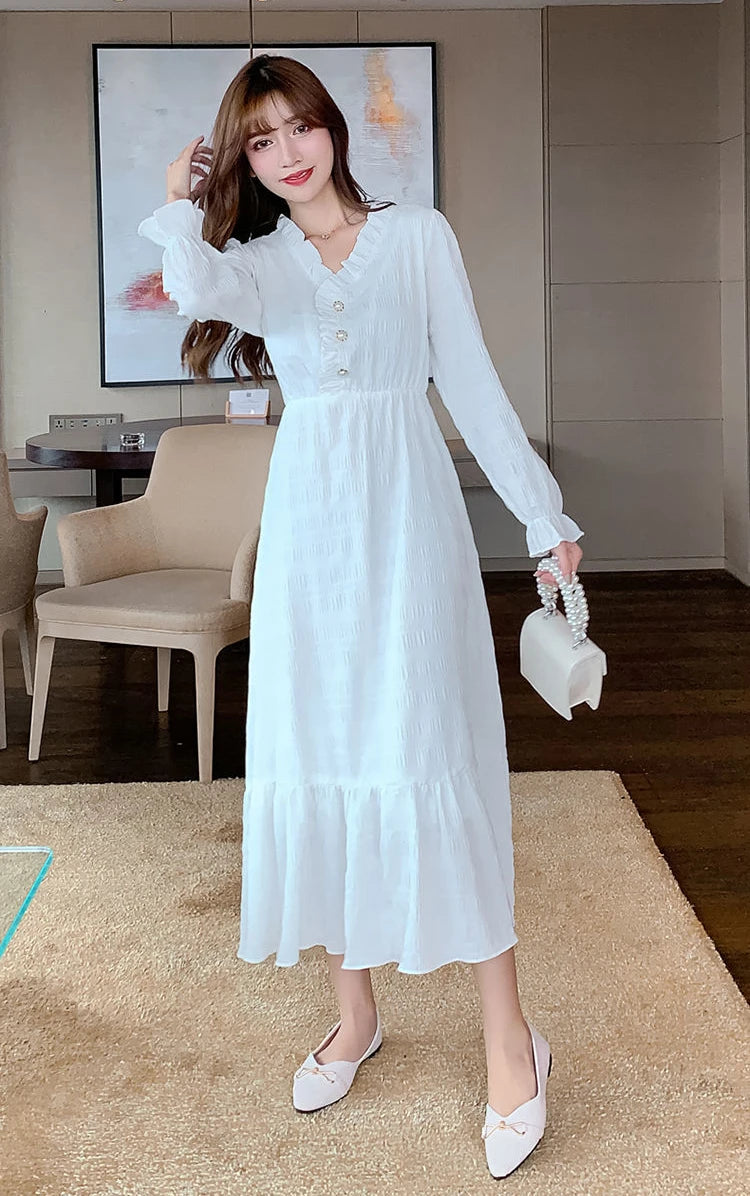 Clothing Holiday Female Dresses 2025 Beach Women's Dress Midi Long Sleeve X New Features of Cotton Summer Luxury Loose Trendy Xl