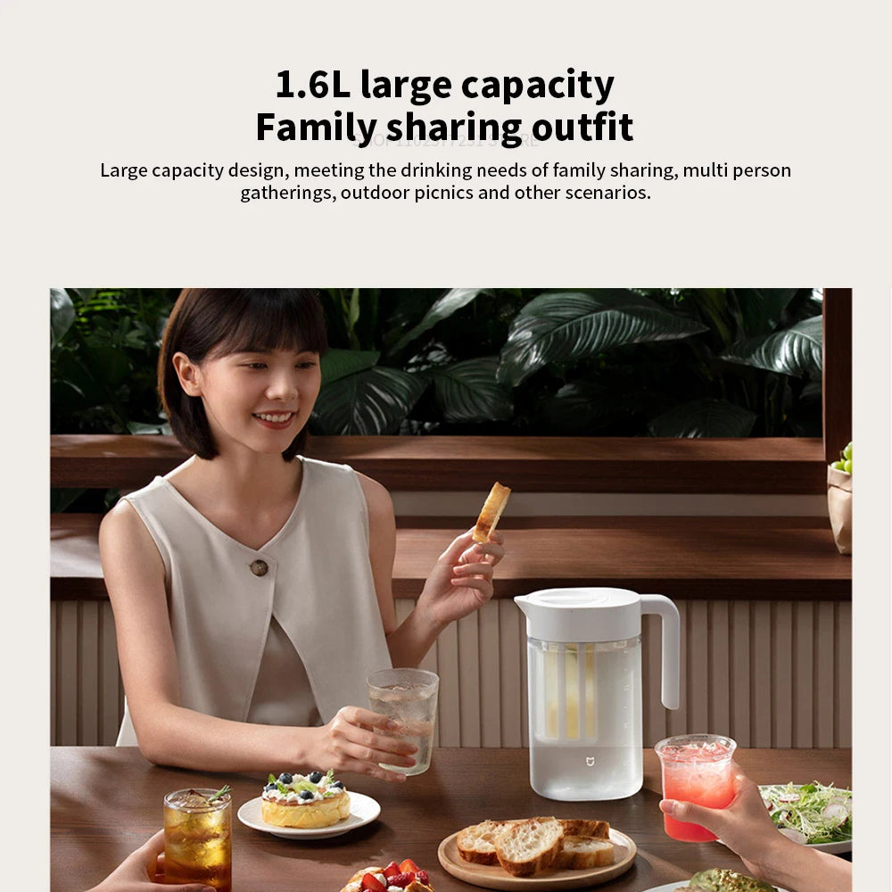 Original New Xiaomi MIJIA Cold Water Pot 1.6L Large Capacity Household Cold Water Pot Coffee Pot Tea Pot Ice Extraction Pot