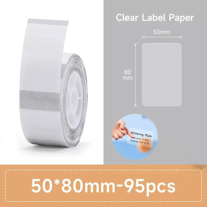 NiiMbot B1/B203 B21/B3s Label Printer Waterproof Anti-Oil Tear-Resistant Price Tag Pure Color Scratch-Resistant Label Paper