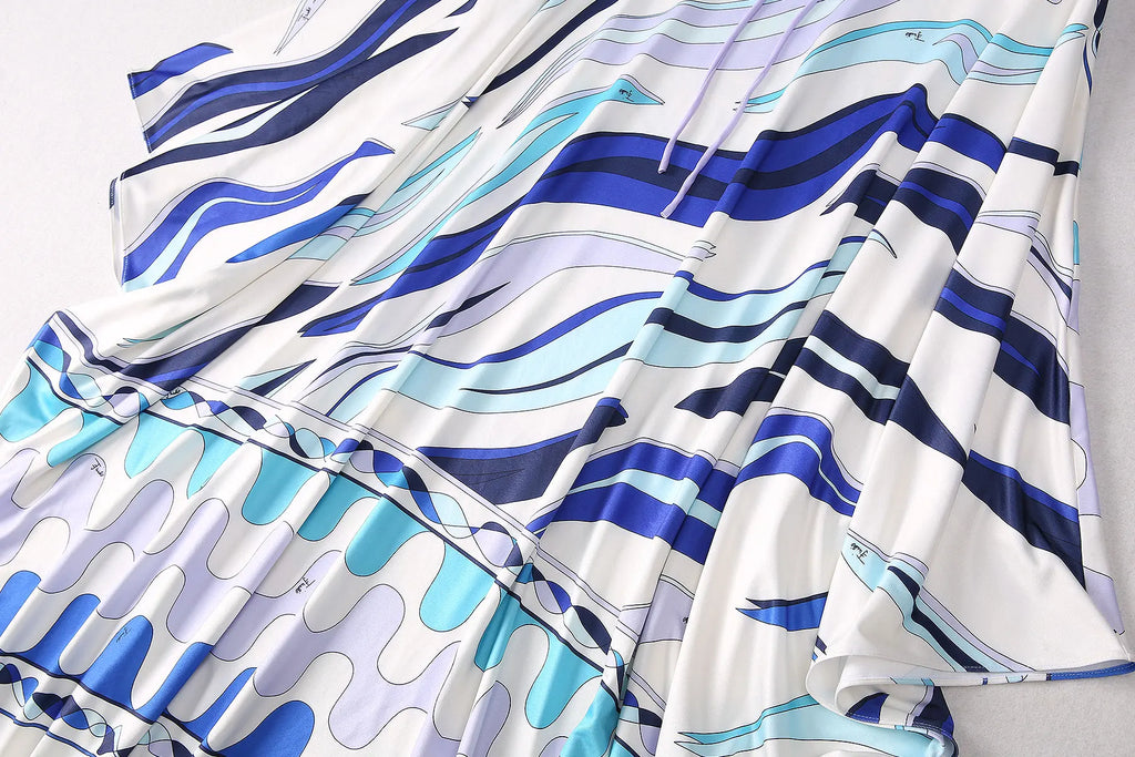 Women's Clothing Elegant Dress Robe Casual Comfortable Breathable Long Vestidos Fashion Loose Round Neck Printed Dress New