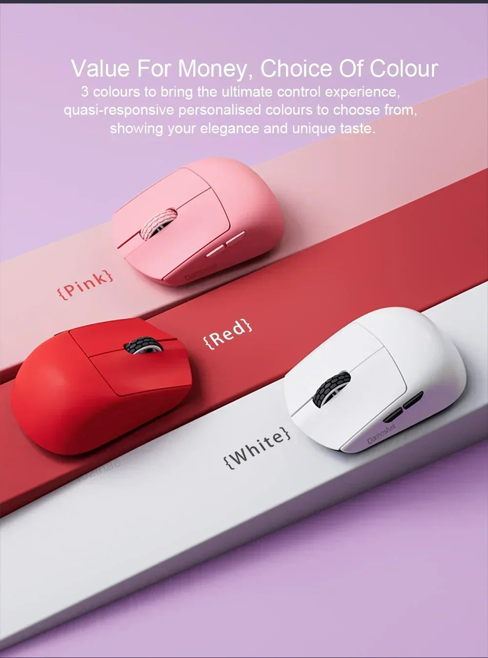 Darmoshark  M5 Pro Wireless Mouse PAW3950 8K Bluetooth Tri-Mode Connection Gaming Macro Mouse 30000DPI N52840 38g Lightweight