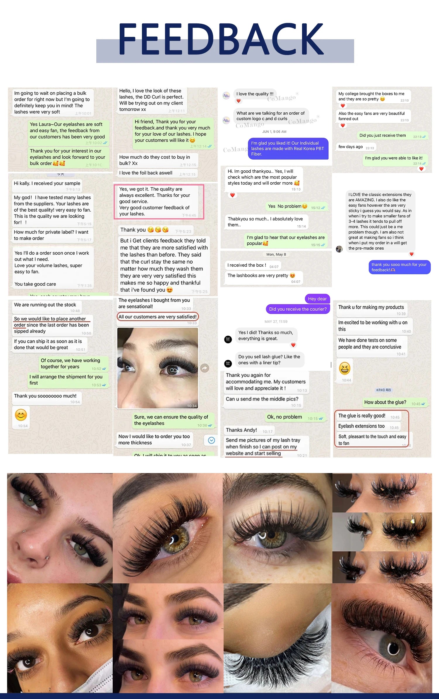 CoMango Wispy Pointy Base Premade Russian Volume Fans 3D 6D 10D 12D 14D 16D Lashes Extension 300 Fans False Mink Eyelashes