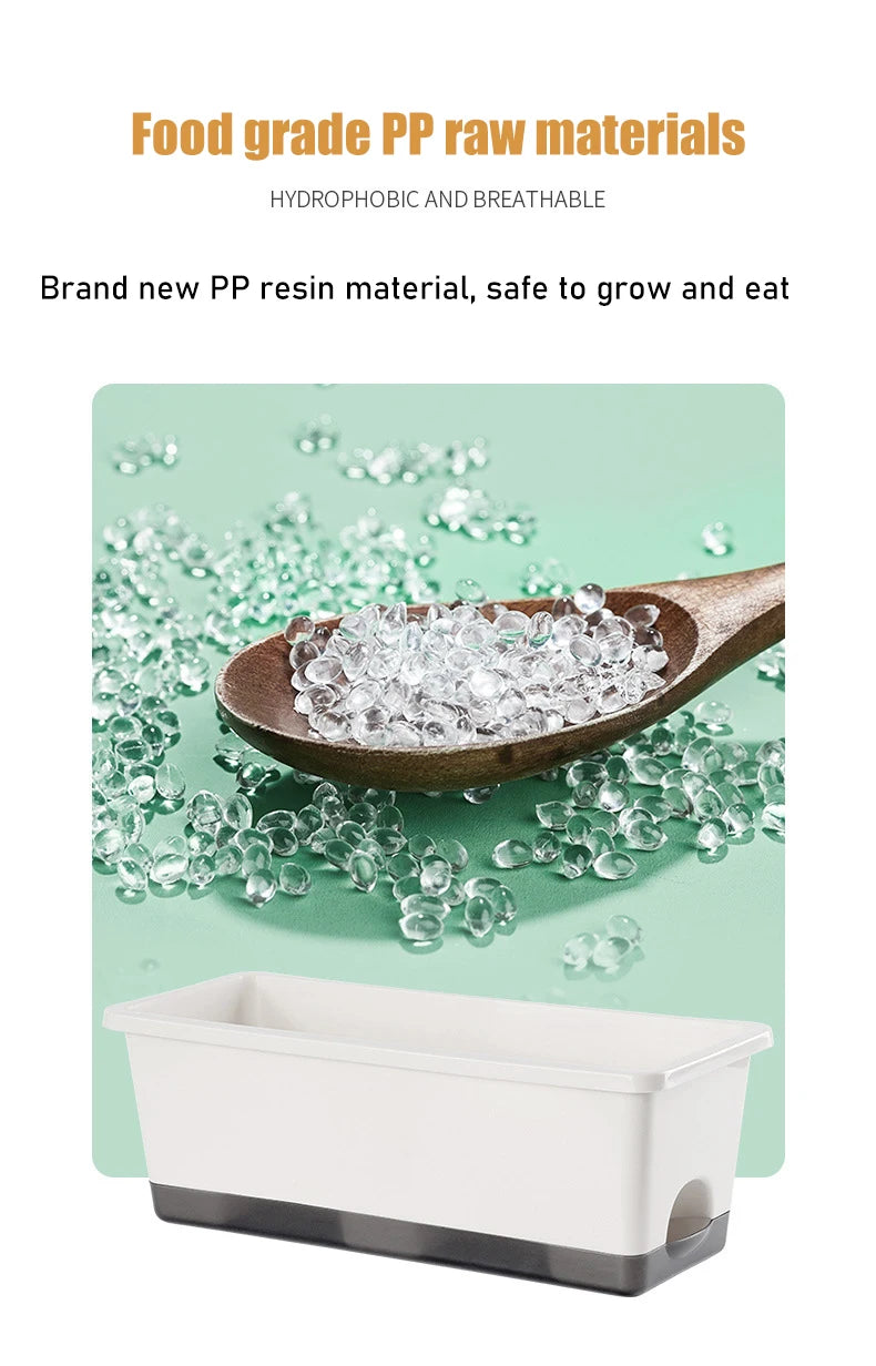 Second Generation Thickened Hollen Pot Self-priming Water Breathable Rectangular Vegetable Pots Home Garden Balcony Planting Box