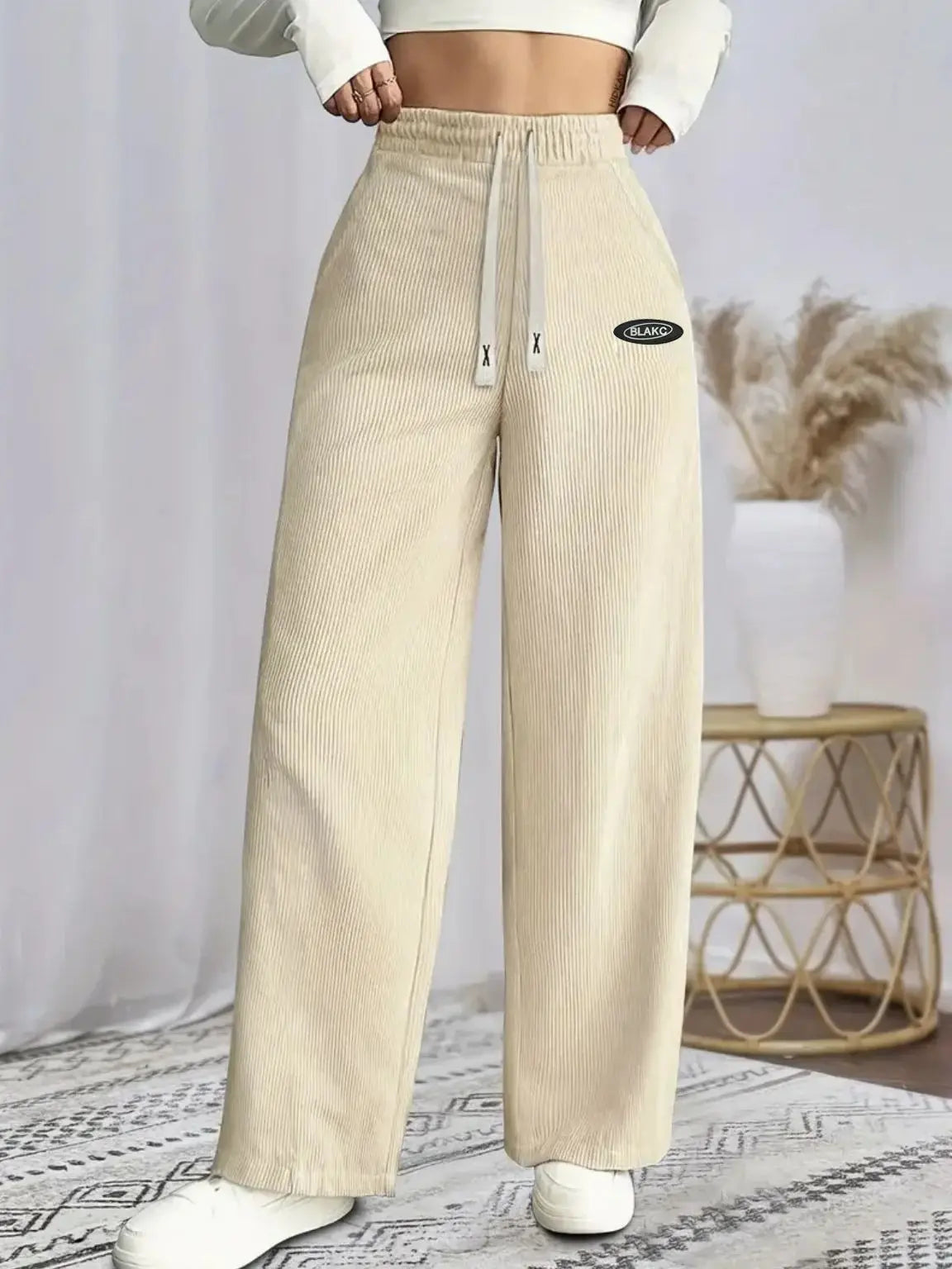 Women's clothing elegant, casual, fashionable, slimming, versatile, corduroy, autumn and winter fabric, long pants