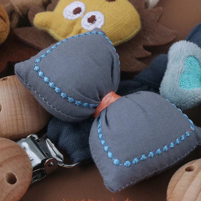 Baby Pacifier Clip Chain Cotton Cartoon Country Style Holder Dummy  Handmade   Christmas Gift Dropshipping
