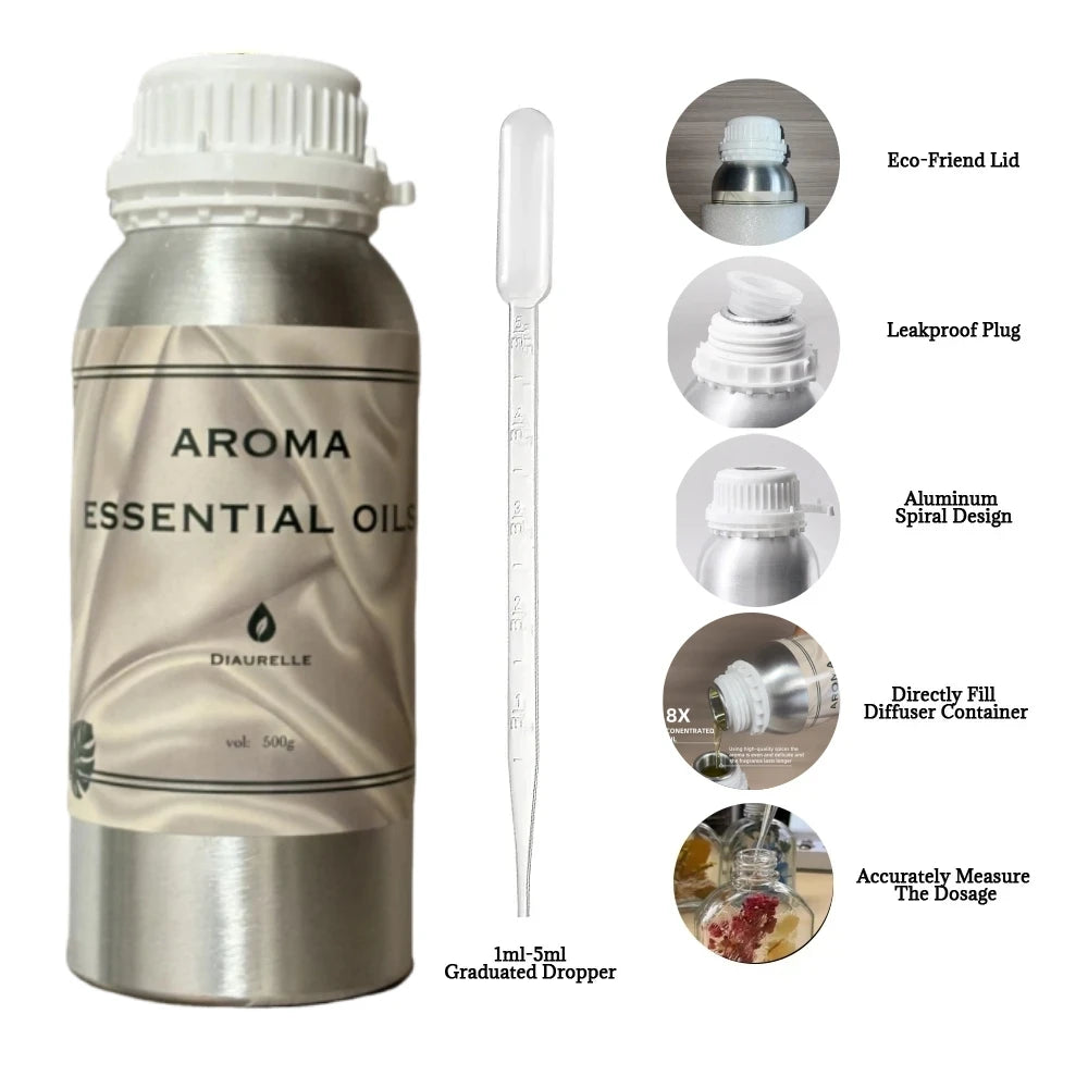 Aroma Diffuser Perfume Fragrance Oil Pure Scented Air Freshener Scent Diffusers Diaurelle 500ML Essential Oil Diffuser Natural