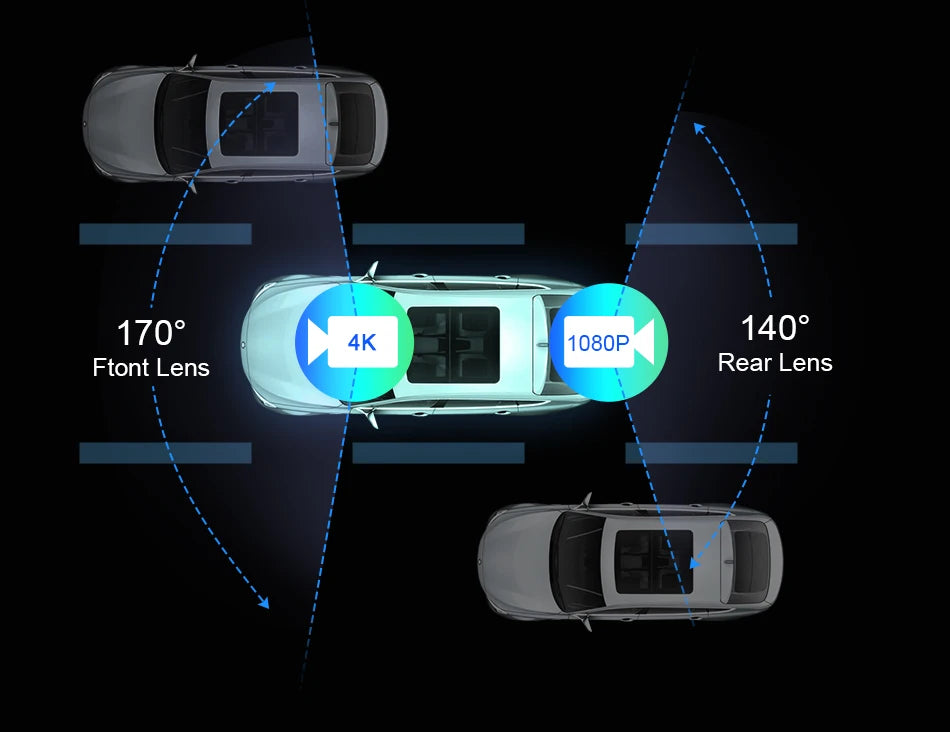 10/11.26 Inch 4K DVR Wireless CarPlay & Android Auto Dash Cam Bluetooth Audio GPS Navigation Dashboard Dual Lens Video Recorder