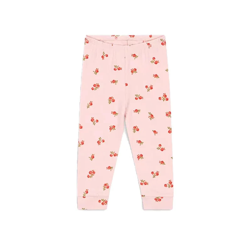 Children's Clothings 2025 New Autumn Winter Baby Girls Homewear Flower Cotton Printed Shirts Leggings Pants Set Korean Clothes