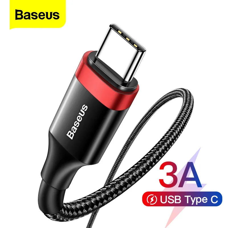 Baseus USB Type C Cable Fast Charging Charger USB C Type-C Wire Cord For Samsung S22 S10 Xiaomi POCO Huawei USB C Data Cable 3m
