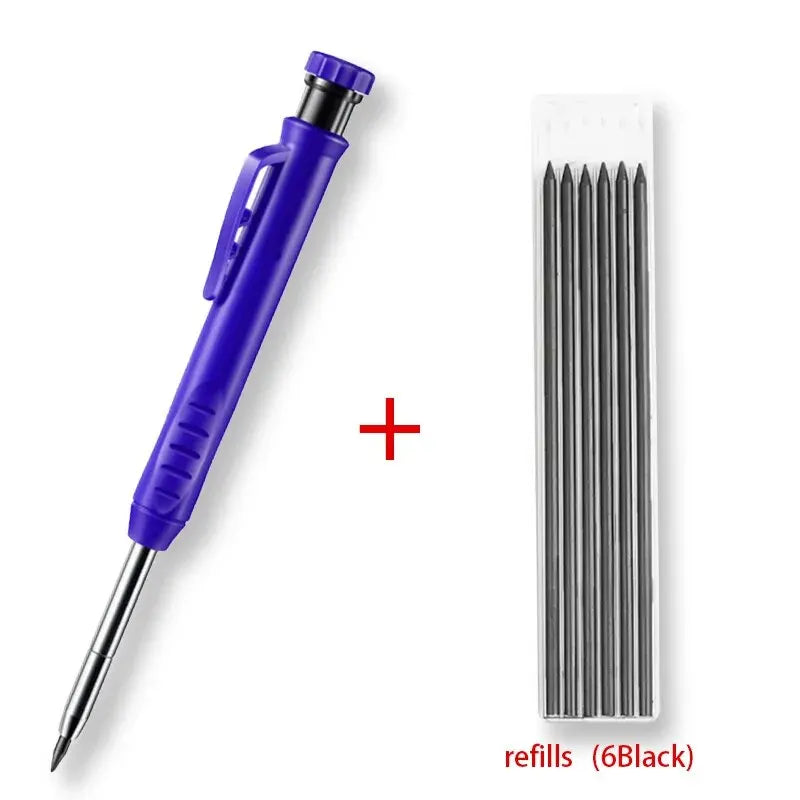 Solid Carpenter Pencil Set Woodworking Tools Mechanical Pencil 5 Colors Refill Construction Job Tools Carpentry Marking Scriber