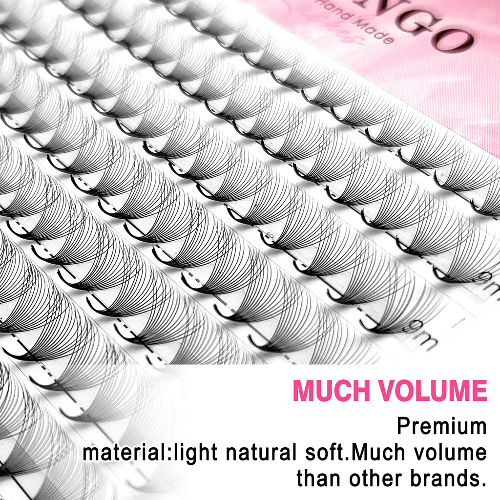 CoMango Wispy Pointy Base Premade Russian Volume Fans 3D 6D 10D 12D 14D 16D Lashes Extension 300 Fans False Mink Eyelashes