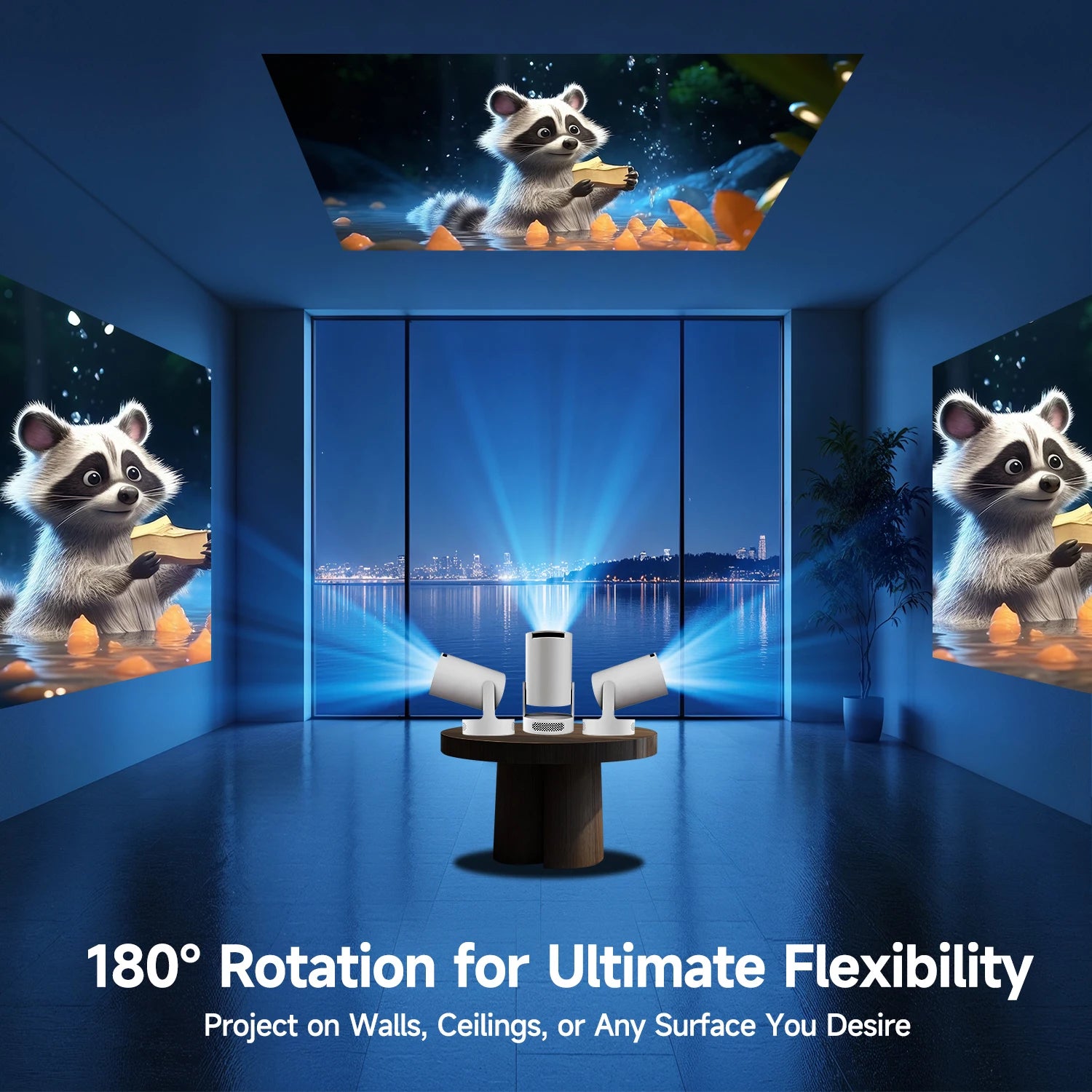 Magcubic 8K HY300 Pro + Projector Built in 5W Speaker 1280*720P Android 14 8000 Lumens Wifi6 BT5.4 Outdoor Portable Projector