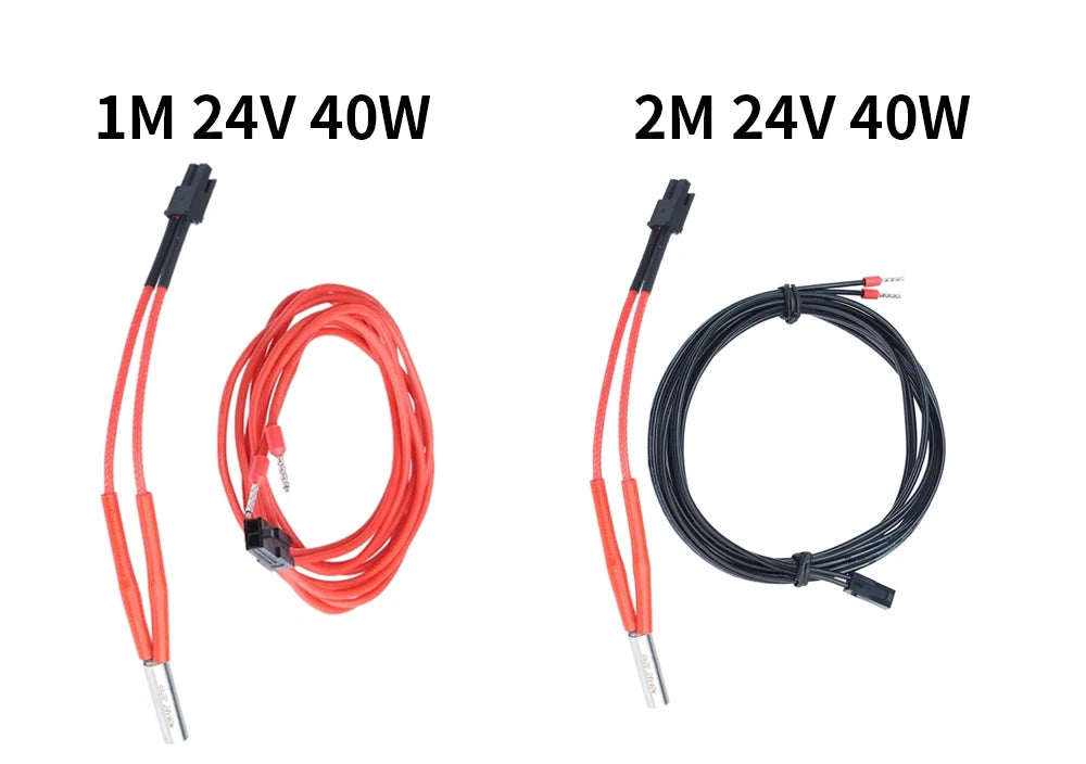 Trianglelab 3D Printer 6*20MM 12V/24V 40W Heater Cartridge With 100CM cable For 3D Printer for PT100 HOTEND Volcano MK8 MK9