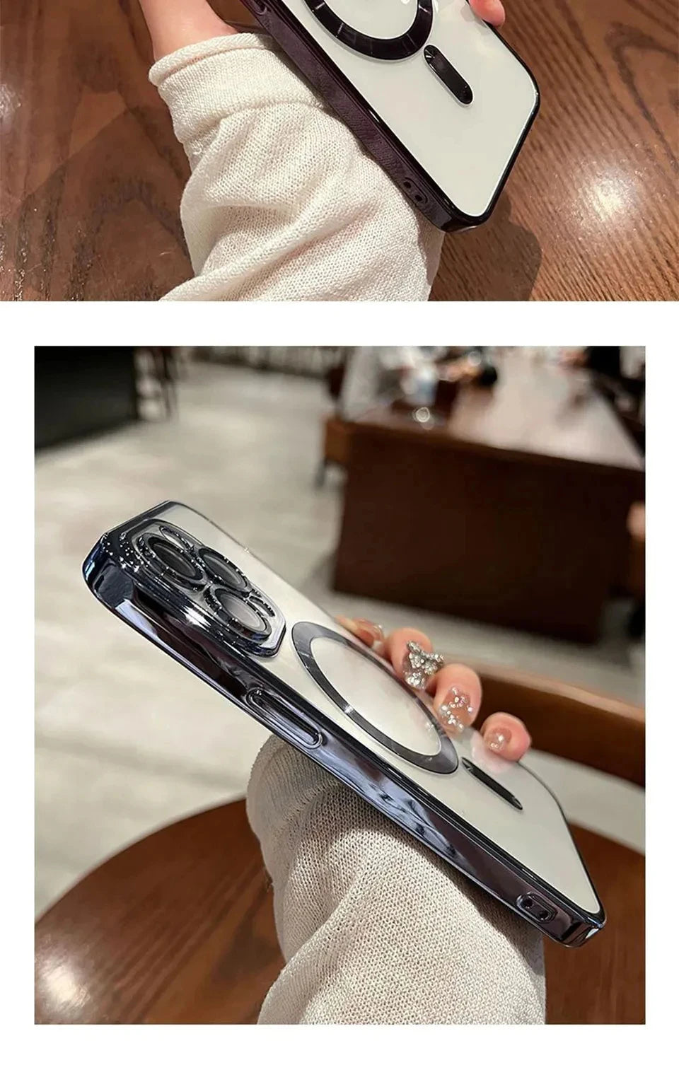 Plating Soft TPU Full Lens Protect Case for iPhone 13 14 12 11 15 Pro Max Plus Magsafe Magnetic Phone Case Wireless Charge Cover