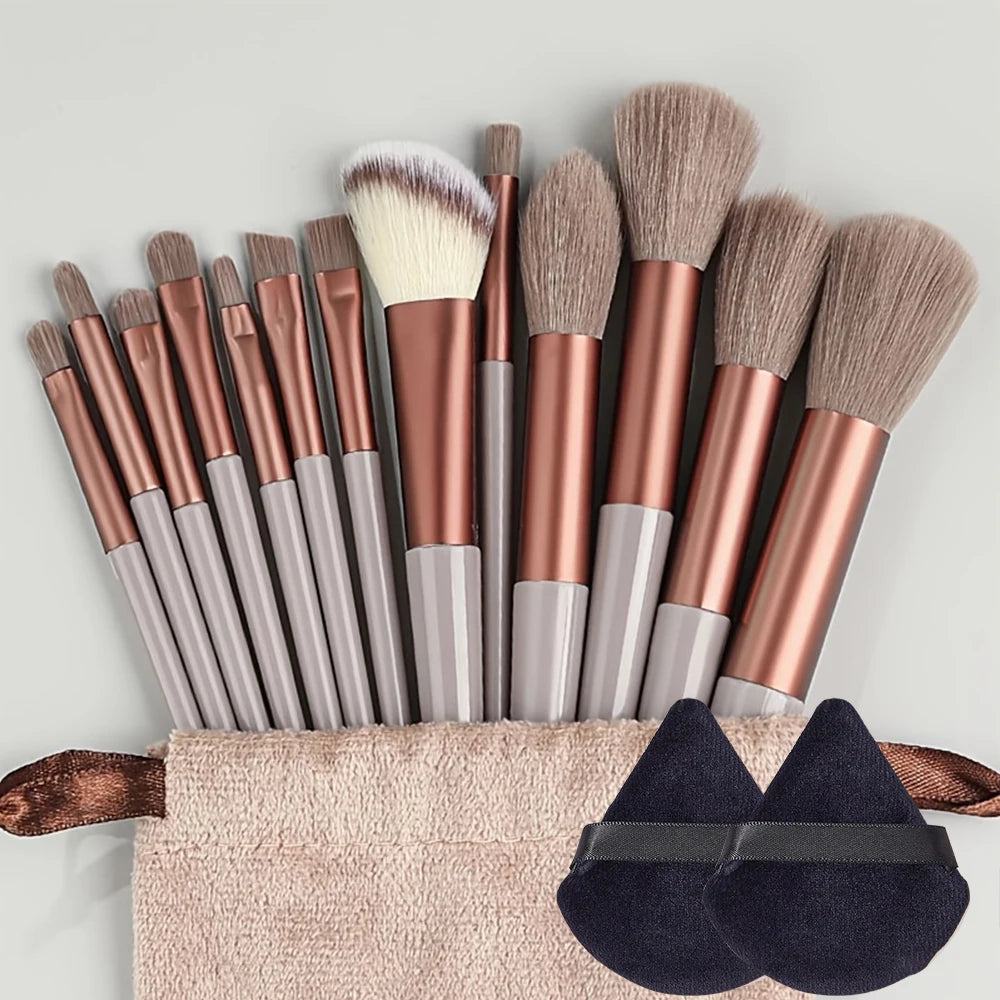 Makeup Brushes Set 13Pcs Premium Synthetic Brush Foundation Powder Blending Concealer Eyeshadow Blush Cosmetics Brushes Travel