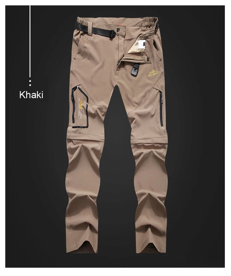 TRVLWEGO Men's Camping Hiking Pants Trekking High Stretch Summer Thin Waterproof Quick Dry UV-Proof Outdoor Travel Trousers