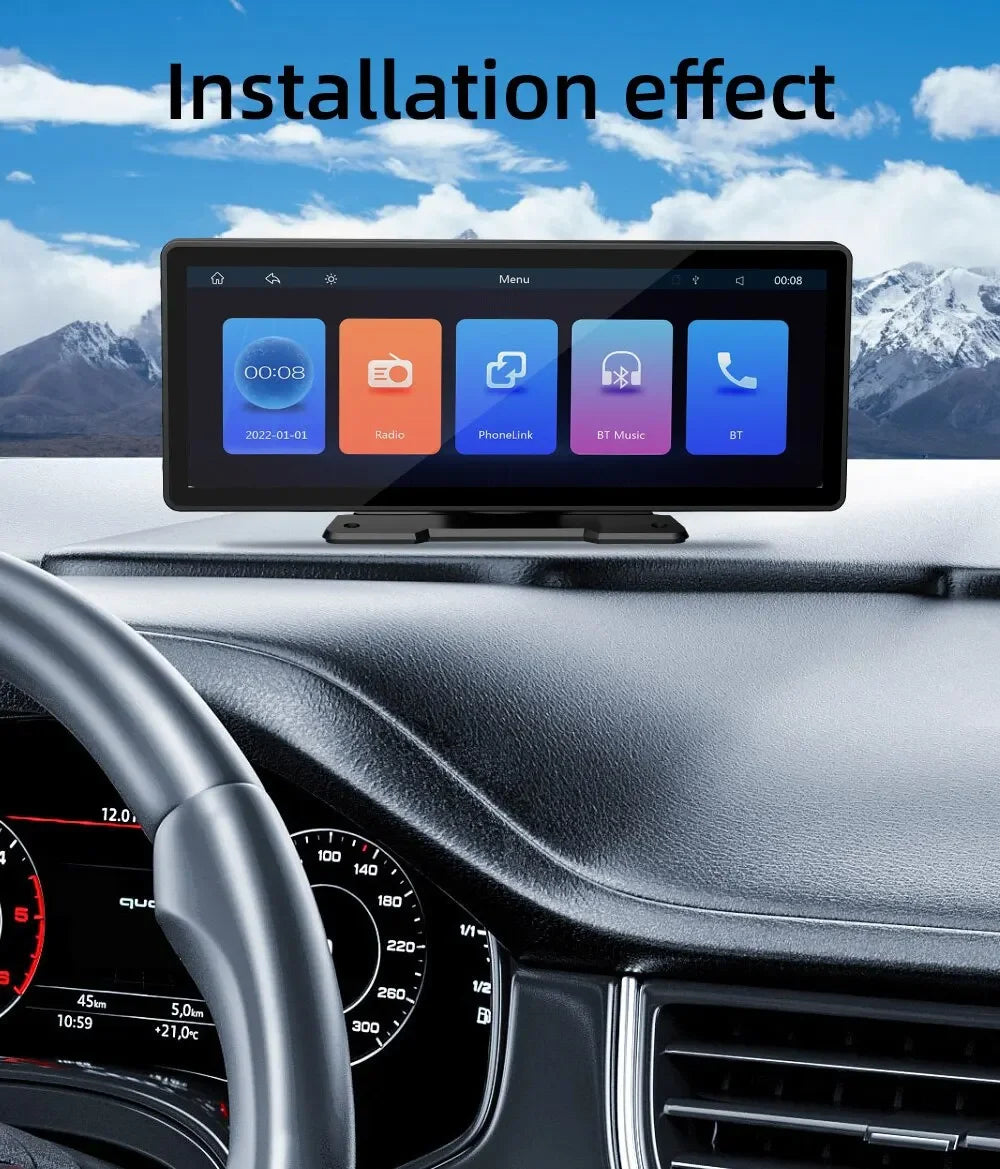 Universal 10.26" Screen Carplay Car Radio Multimedia WIFI Video Player Wireless Carplay Screen+12LED Camera for Apple or Android