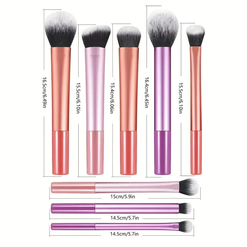 New Soft Synthetic Hair 8-Piece Makeup Brush Set for Foundation Concealer Eye Shadow Blending