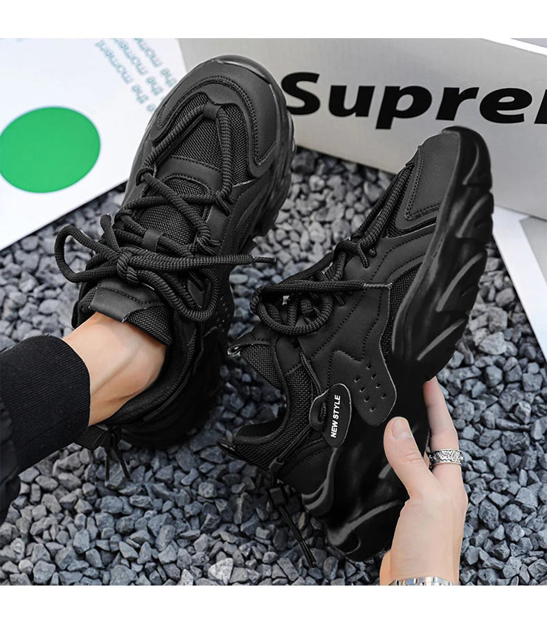Sport Shose Male Fashion Street Shoes Lightweight Comfortable Lace-Up Gym Shoes Mens White Sneakers Platform Shoes Mens Trainers
